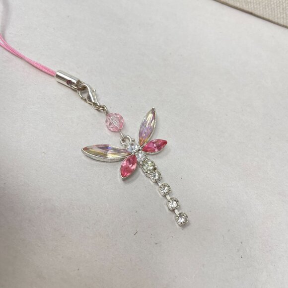 Avon Dragonfly Anywhere Charm Pink Zipper Pull Purse Pendant - Picture 4 of 8